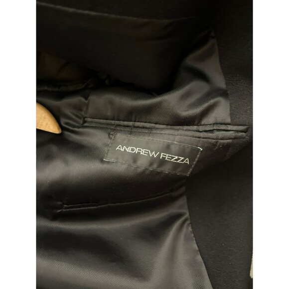 Vintage Andrew Fezza Black Blazer Jacket 44R Two Button Work Professional - Picture 5 of 6